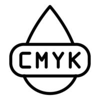 icono de gota cmyk, estilo de esquema vector