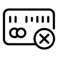 Credit card payment cancellation icon, outline style vector