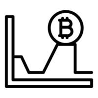icono de evolución de bitcoin, estilo de esquema vector