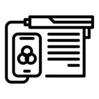 Printing option icon, outline style vector