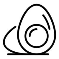 Boiled egg protein icon, outline style vector