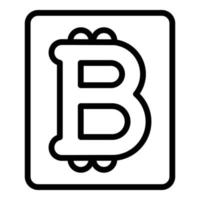 Bitcoin payment icon, outline style vector