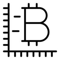 icono de bitcoin de seguimiento, estilo de esquema vector