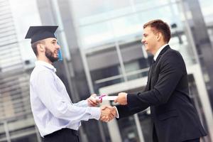 Student at graduation ceremony photo