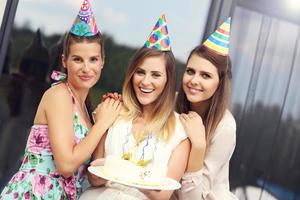 Group of friends celebrating birthday photo