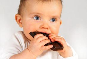 baby with chocolate photo
