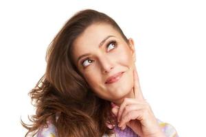 Studio shots of beautiful young woman over isolated background photo