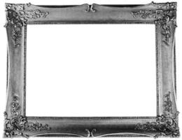 Silver frame on white background photo