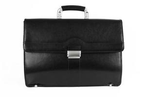 Black leather briefcase photo