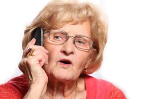 Elderly lady on the phone photo