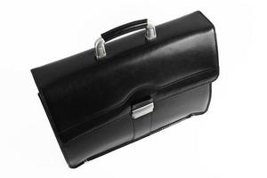 Black leather briefcase photo