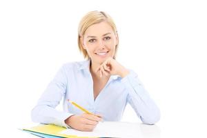 Businesswoman and documents photo