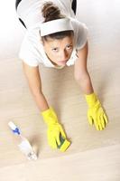 Young woman doing housework photo