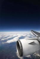 Plane engine in the air photo