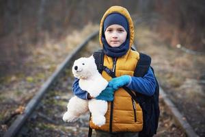 Picture of a child with a lot of love and peaceful message photo