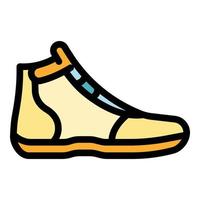 Greco-roman wrestling shoe icon color outline vector