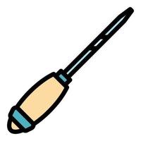 Carpenter chisel icon color outline vector