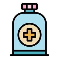 Antiseptic bottle icon color outline vector