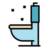 vector de contorno de color de icono de baño doméstico