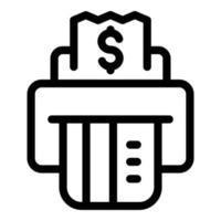 Atm payment cancellation icon, outline style vector