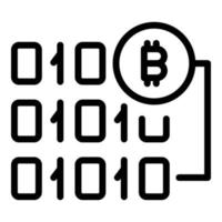 Blockchain currency icon, outline style vector