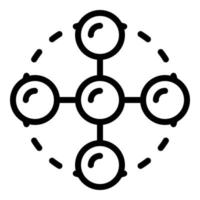 Blockchain service icon, outline style vector