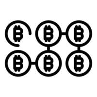 Blockchain crypto icon, outline style vector