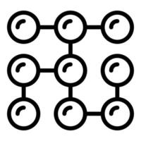 Blockchain database icon, outline style vector