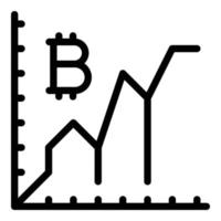 icono de bitcoin digital, estilo de esquema vector