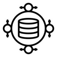 Big data service icon, outline style vector