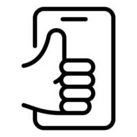 Positive feedback icon, outline style vector