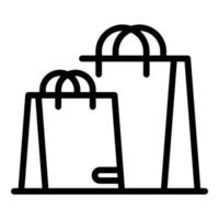 icono de bolsas de compra, estilo de contorno vector