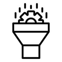 Data funnel icon, outline style vector