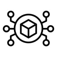 Big data center icon, outline style vector