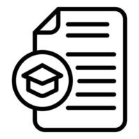 Graduation thesis icon, outline style vector