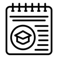 Student history icon, outline style vector