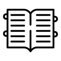 Open book icon, outline style vector