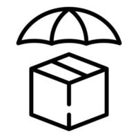 Protected cargo box icon, outline style vector
