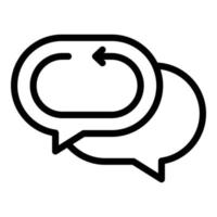 Return chat icon, outline style vector