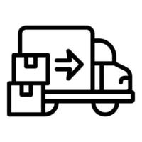 Tracking delivery van icon, outline style vector