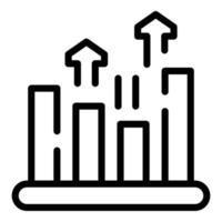 Result money graph chart icon, outline style vector