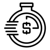 Result money coin icon, outline style vector