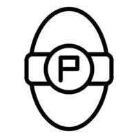 Protein pill icon, outline style vector