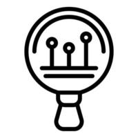 Magnifier market studies icon, outline style vector