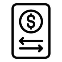 Transfer online money icon, outline style vector