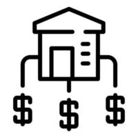 Liability house icon, outline style vector