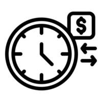 icono de cancelación de pago de tiempo, estilo de esquema vector