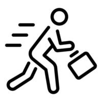 Rush job running icon, outline style vector