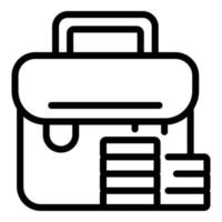 Briefcase market studies icon, outline style vector