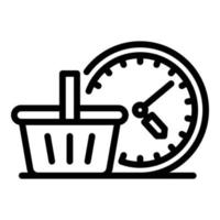 icono de tiempo de compras, estilo de contorno vector